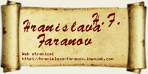 Hranislava Faranov vizit kartica